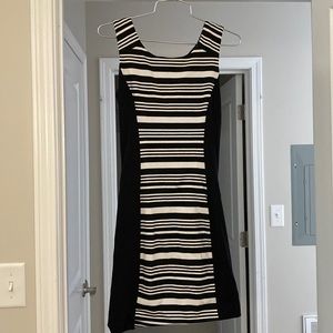 Express Black and White Striped Bodycon Dress